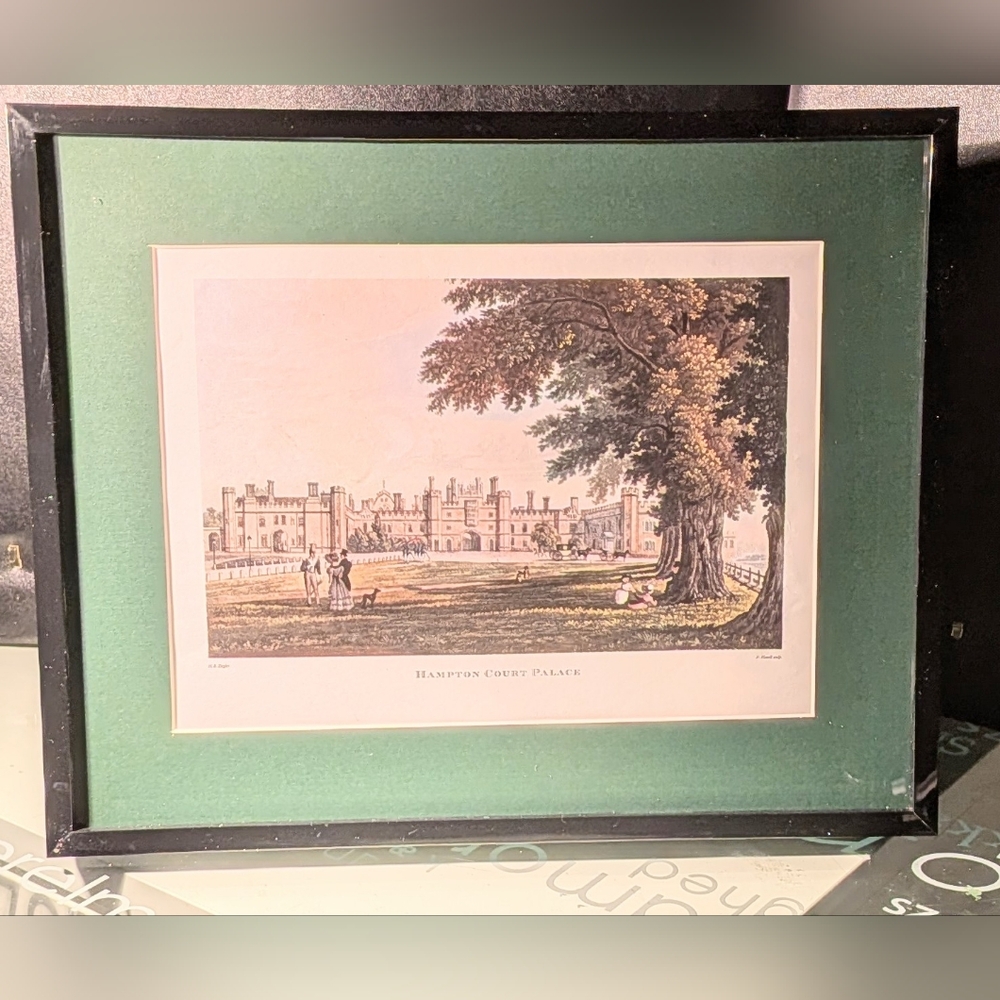 Vintage Hampton Court Palace Art Print By HB Ziegler 8x10 Under Glass